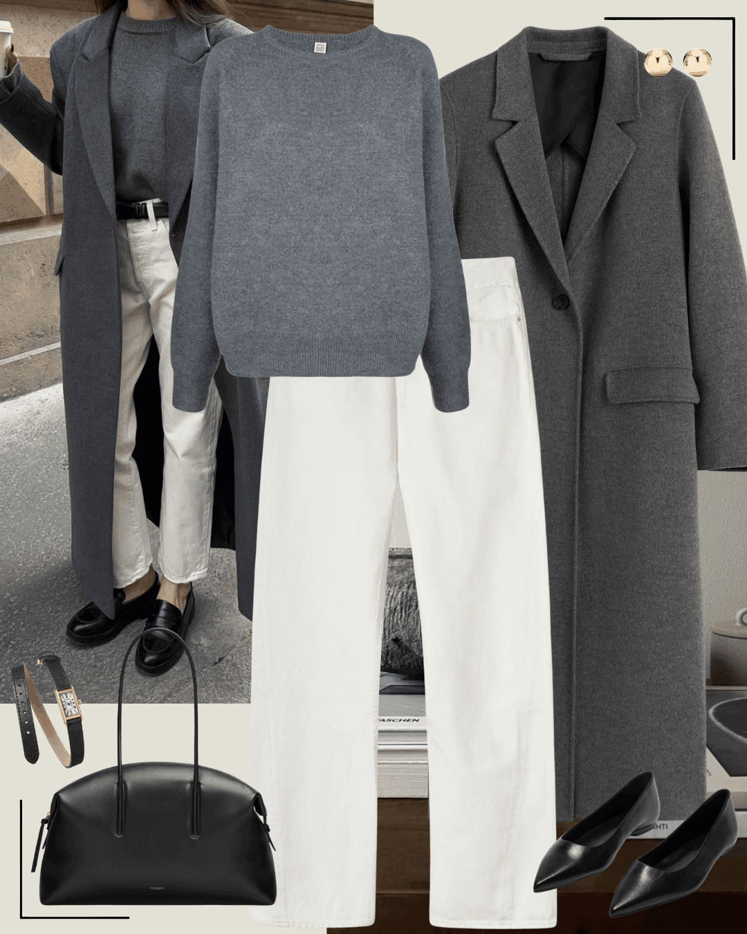 Minimalist spring autumn outfit