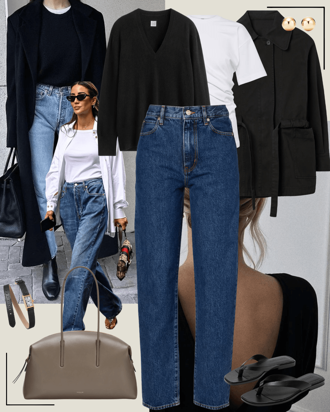 Minimalist spring autumn outfit