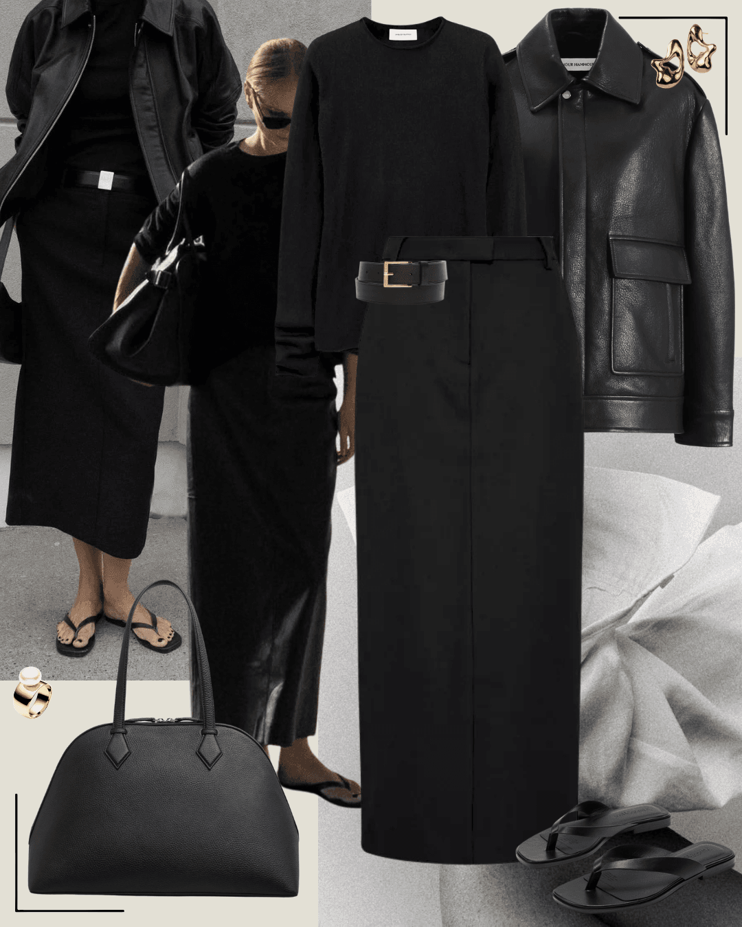 Minimalist spring autumn outfit