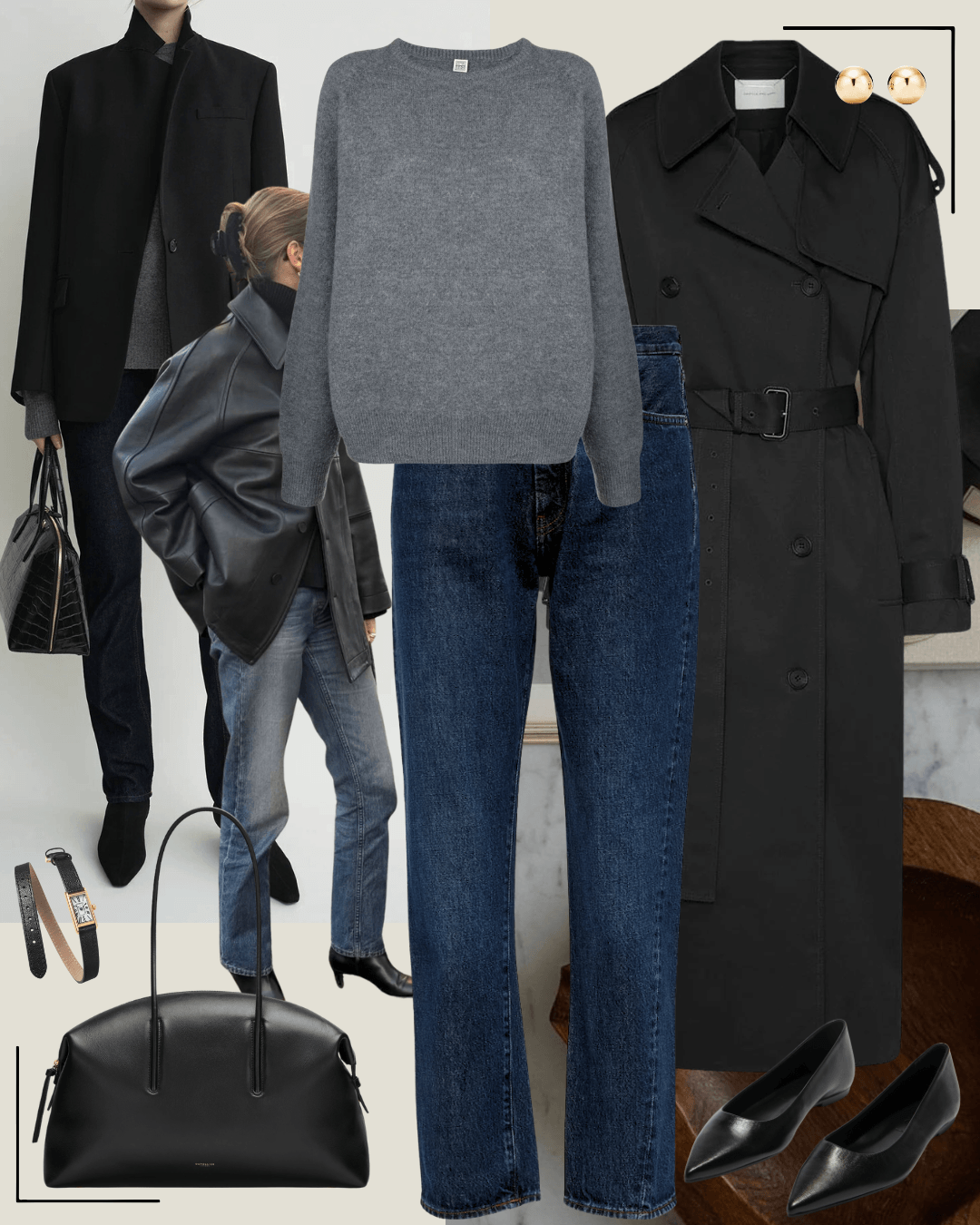 Minimalist spring autumn outfit