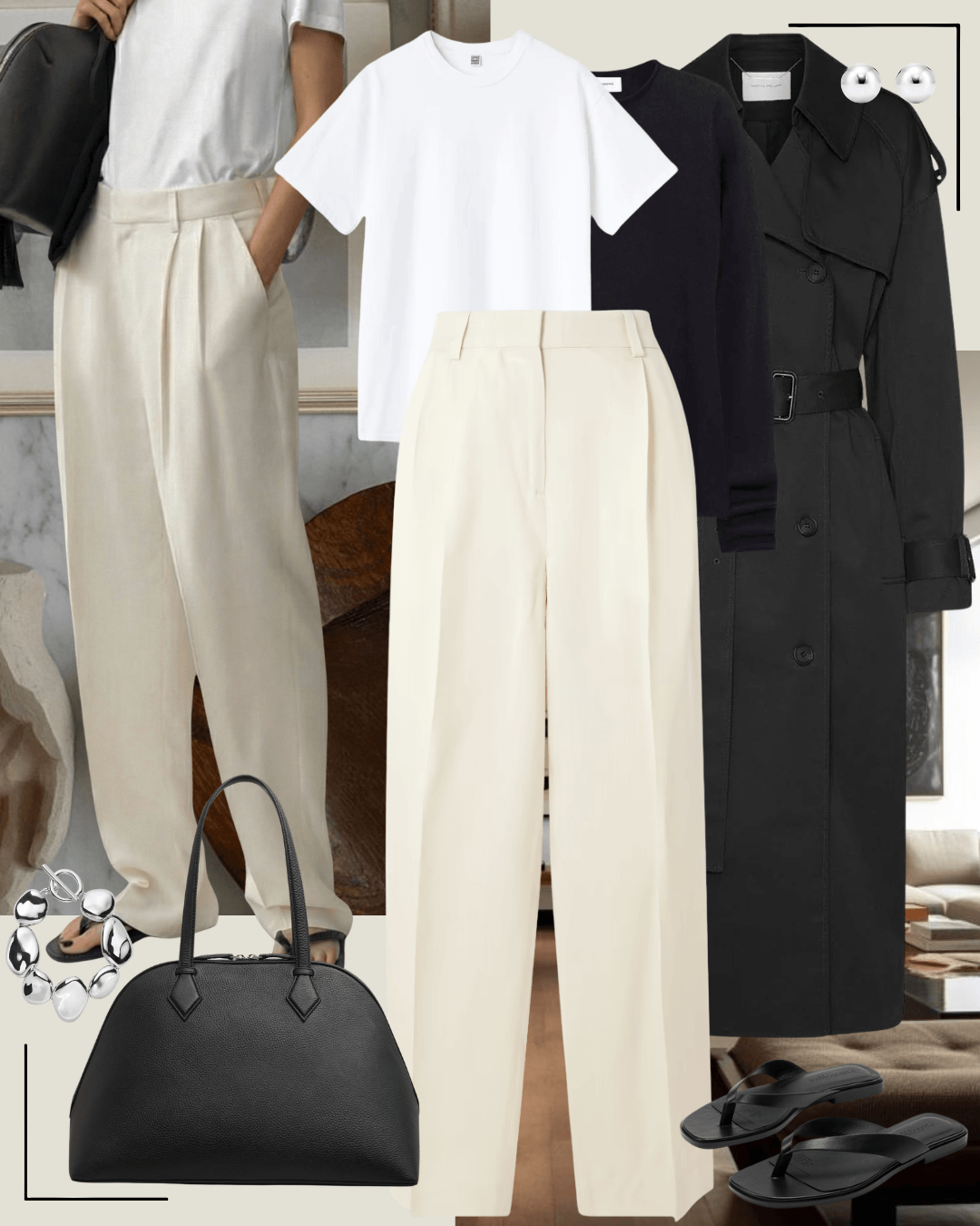 Minimalist spring autumn outfit