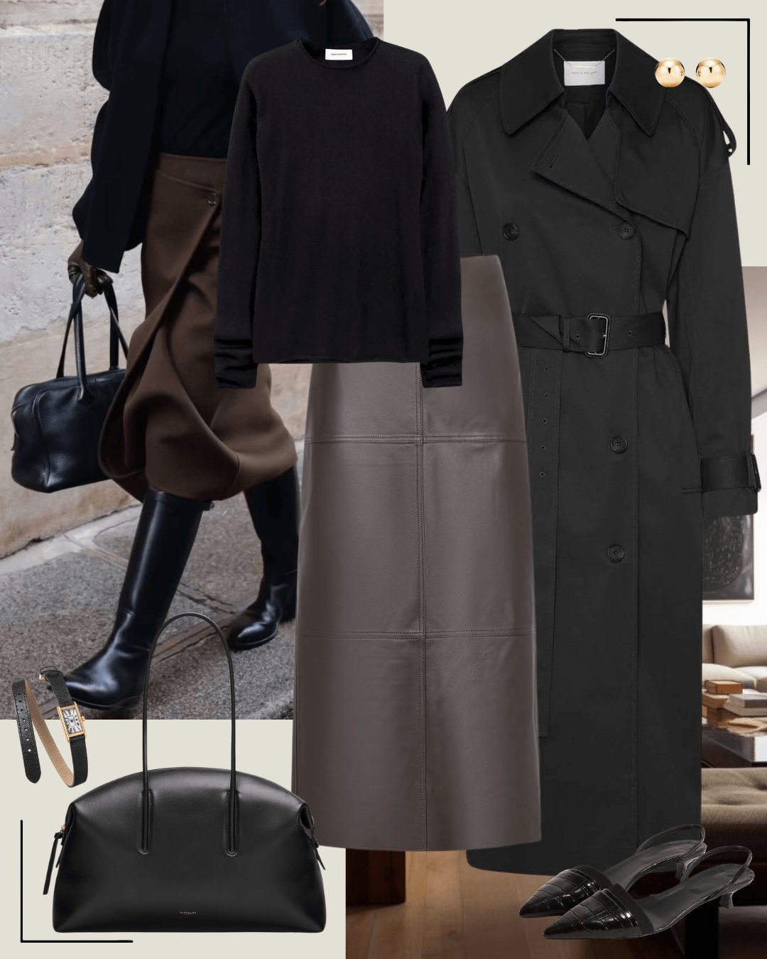 Minimalist spring autumn outfit