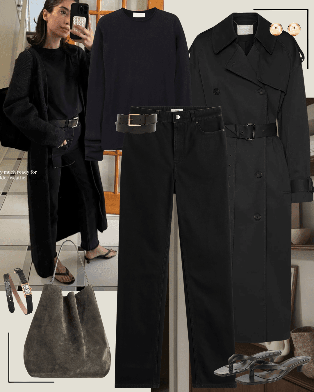 Minimalist spring autumn outfit