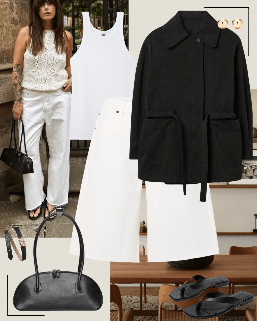 Minimalist spring autumn outfit