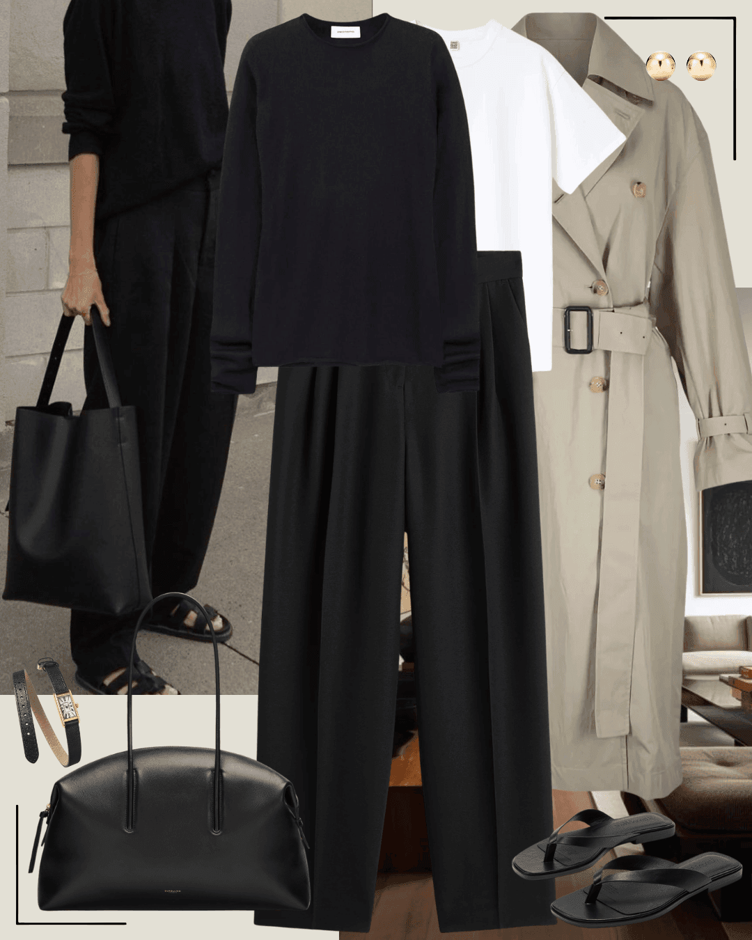 Minimalist spring autumn outfit