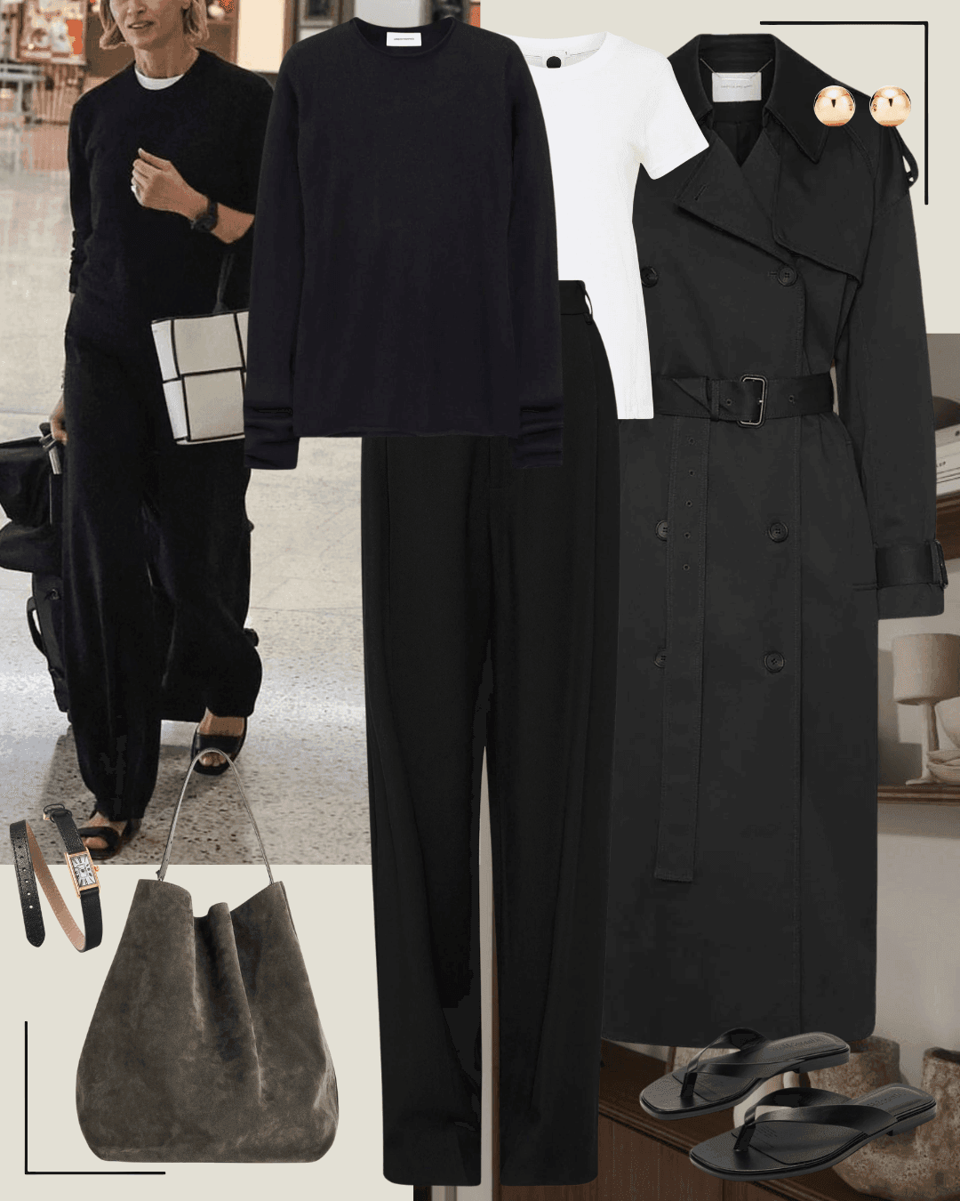 Minimalist spring autumn outfit