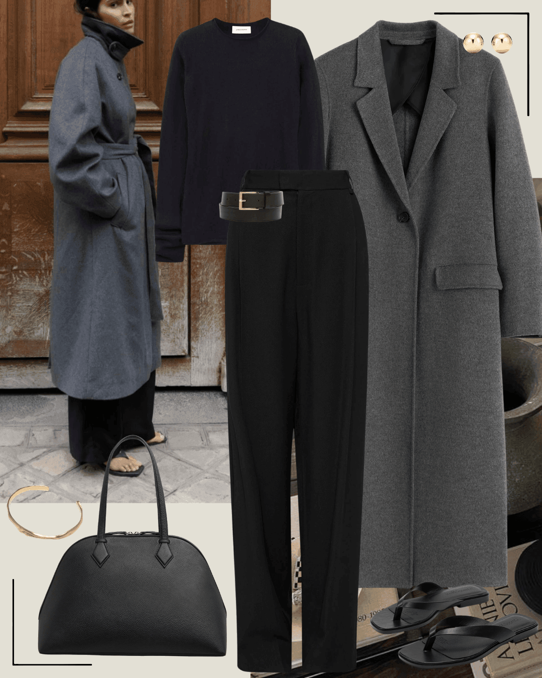 Minimalist spring autumn outfit