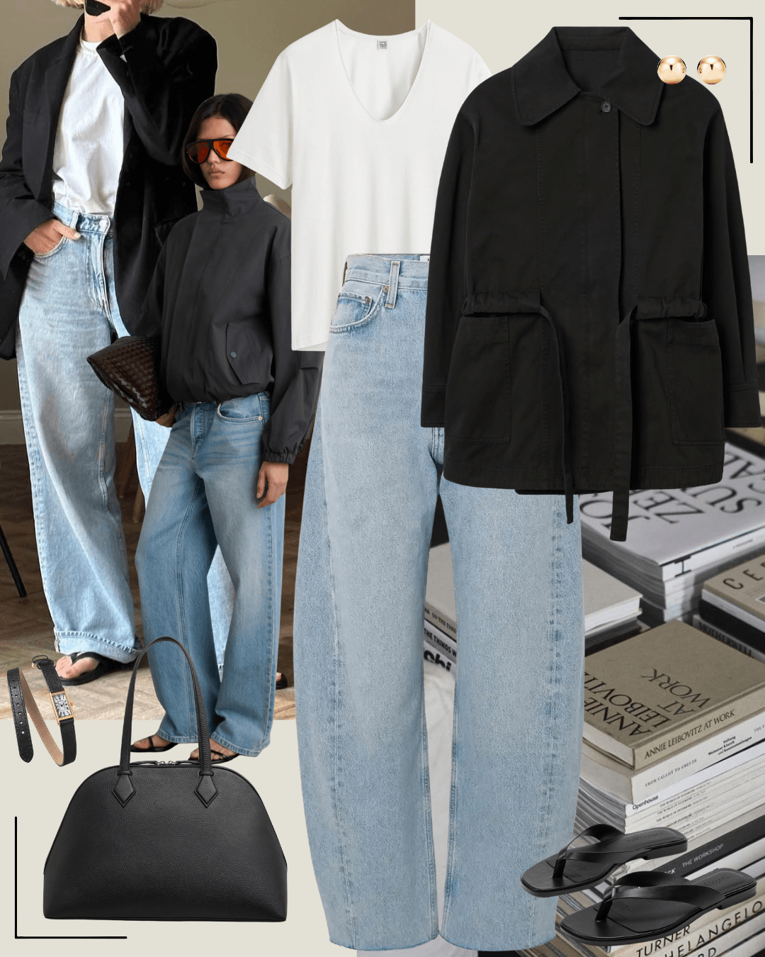 Minimalist spring autumn outfit