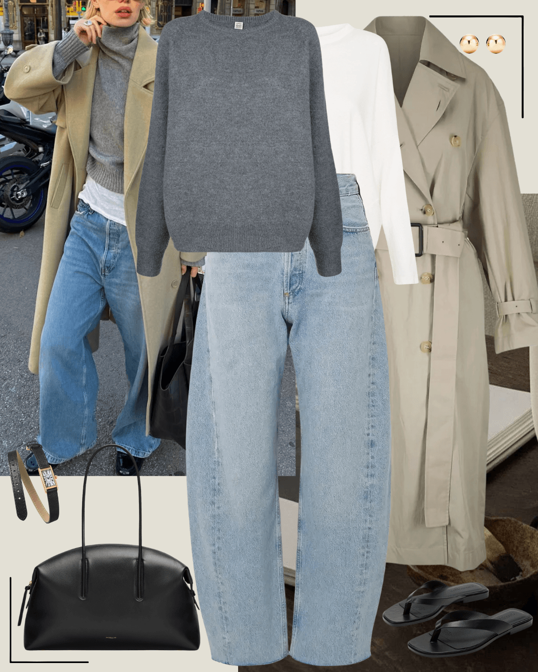 Minimalist spring autumn outfit