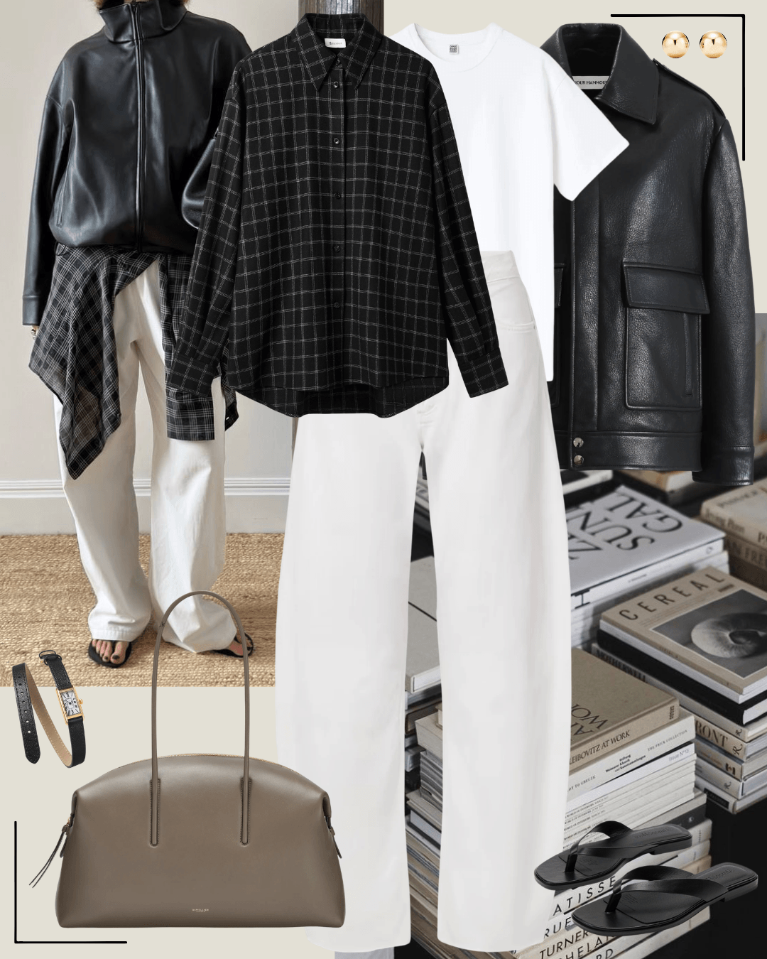 Minimalist spring autumn outfit