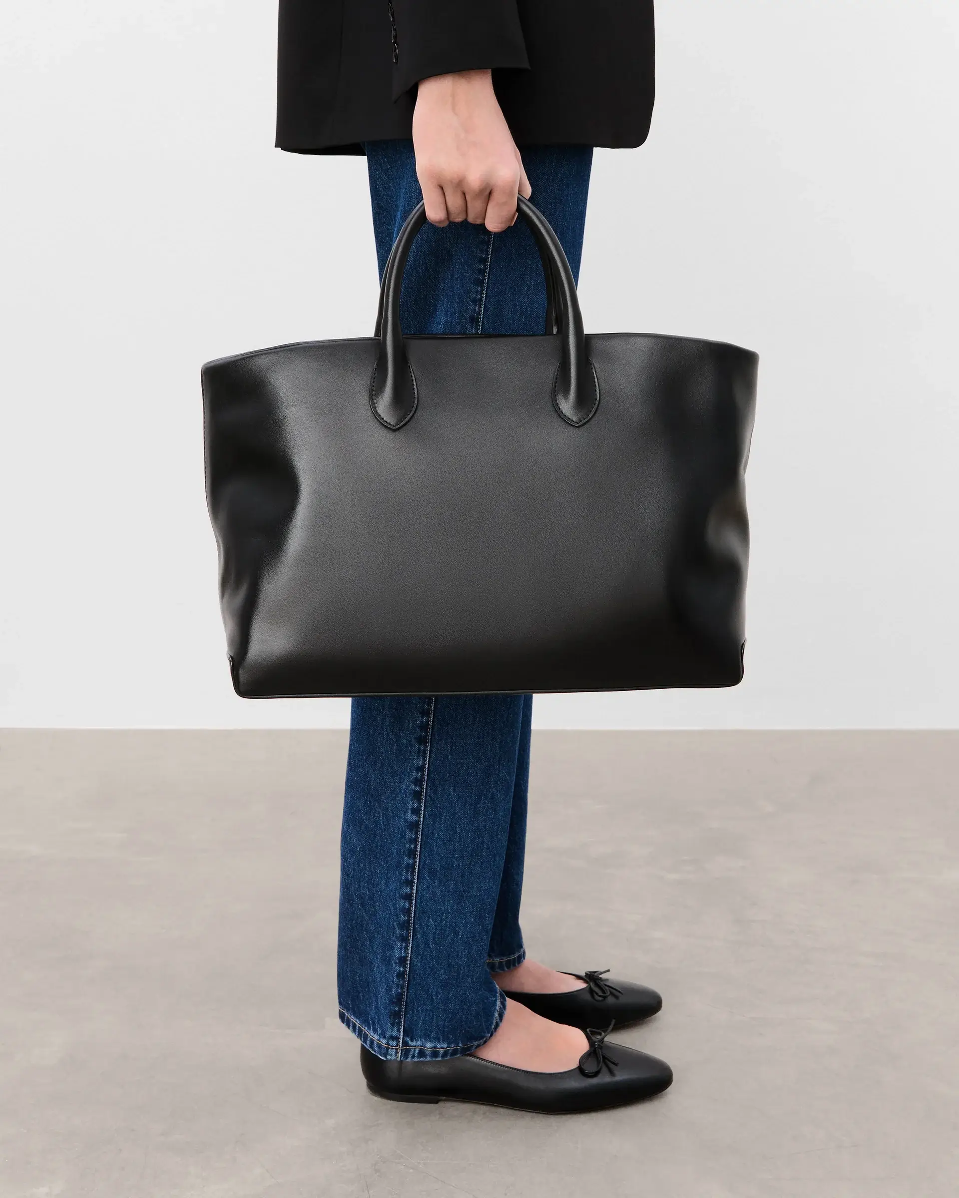 Flattered black lola tote bag