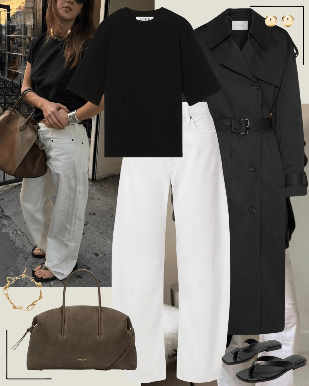 Travel outfits black coats, cream jumpers, jeans, black flats