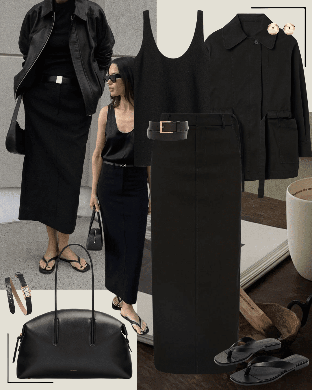 Black blazer and white t-shirt with jeans and black heeled sandals