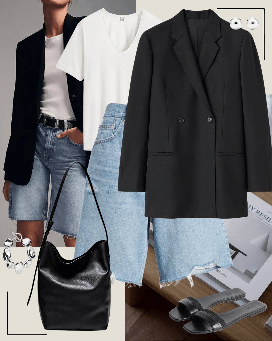 Black jumper with Toteme silk pants and black heeled sandals