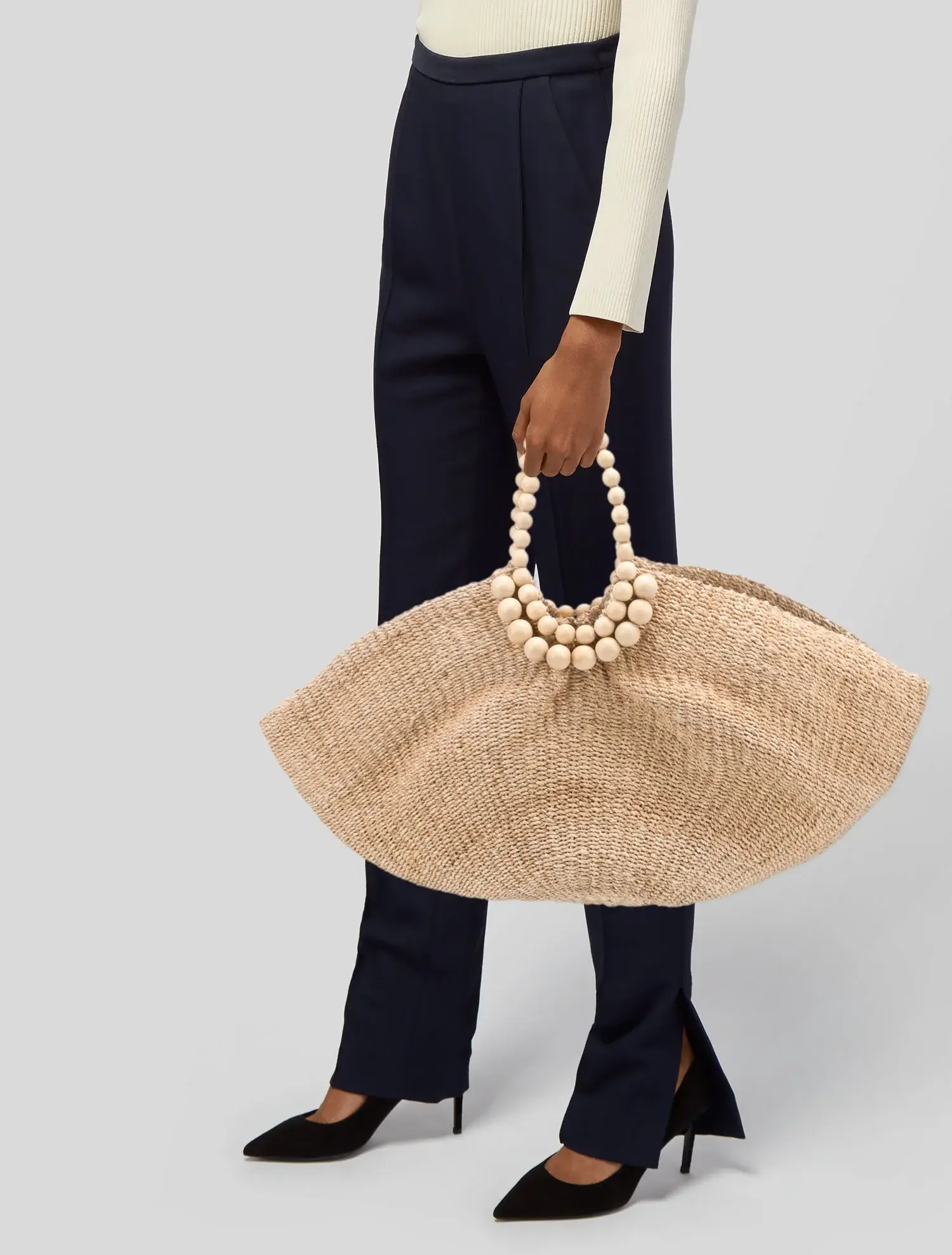 Aranaz Raffia bamboo accent bag