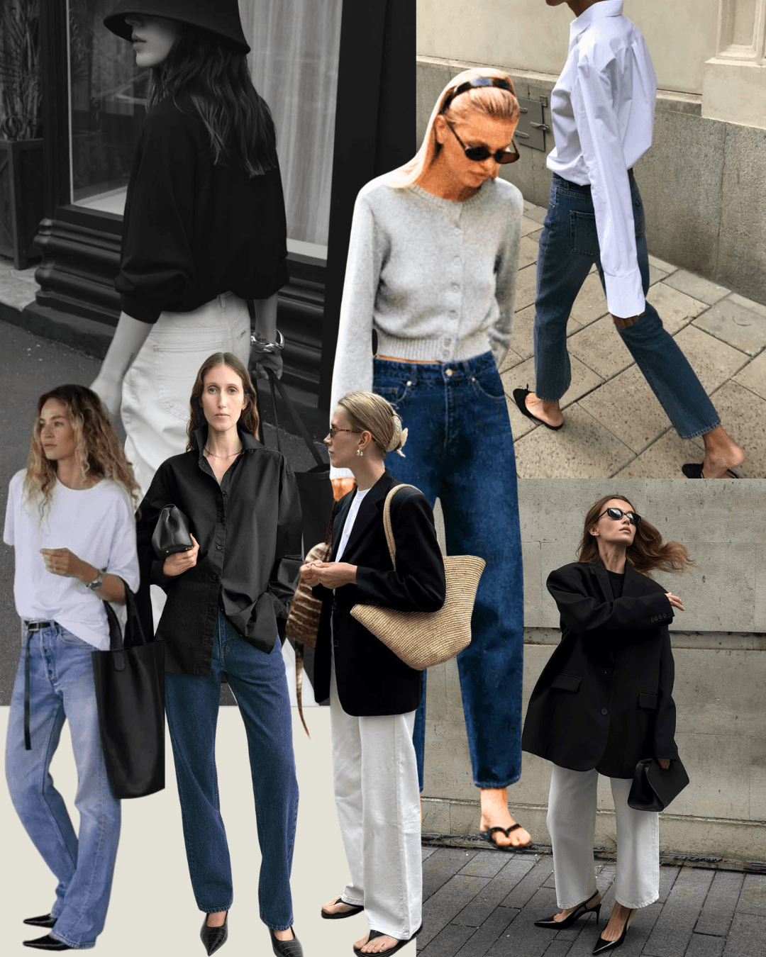 90’s fashion black jumper and grey pencil skirt
