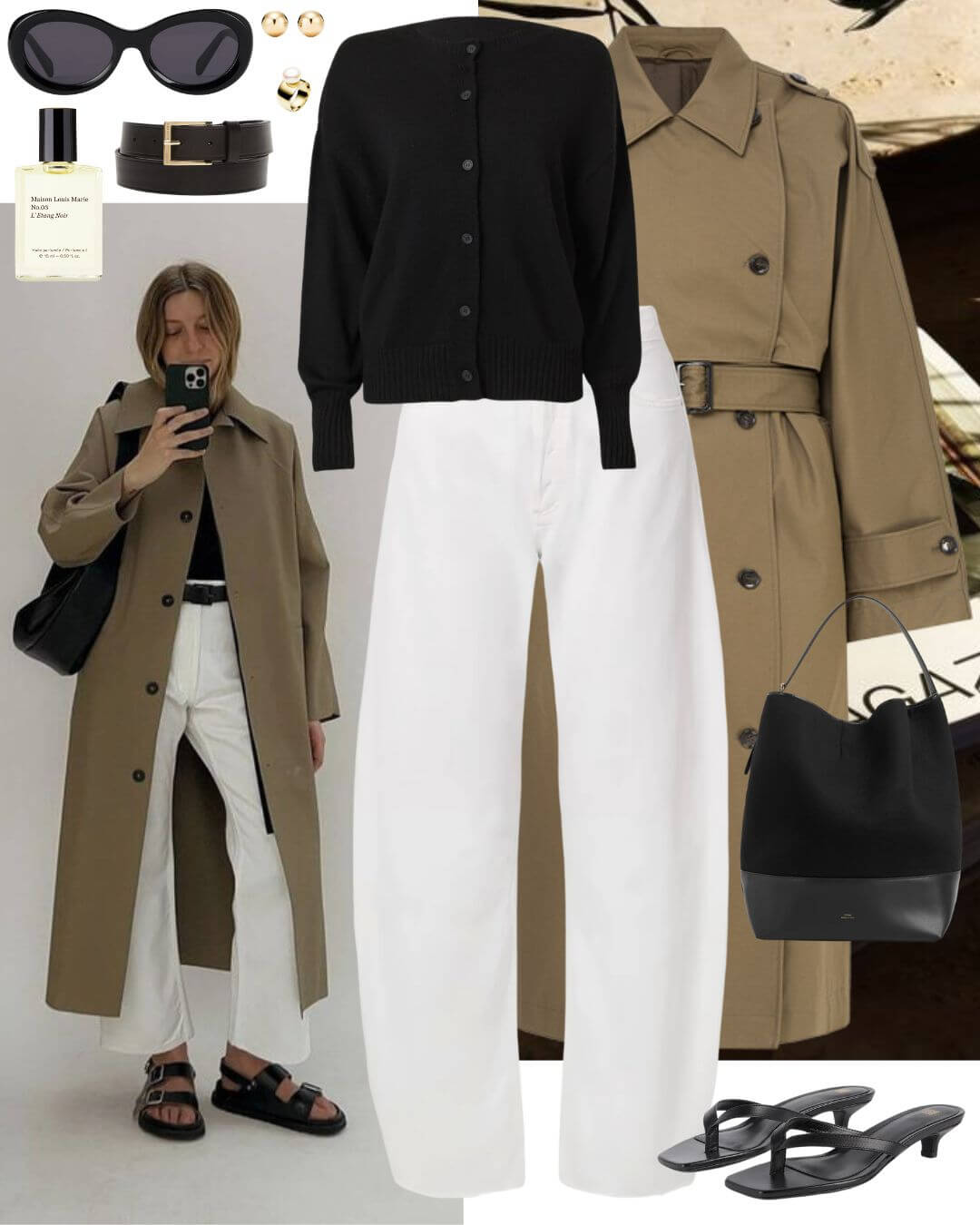 Woman wearing black cardigan and jeans