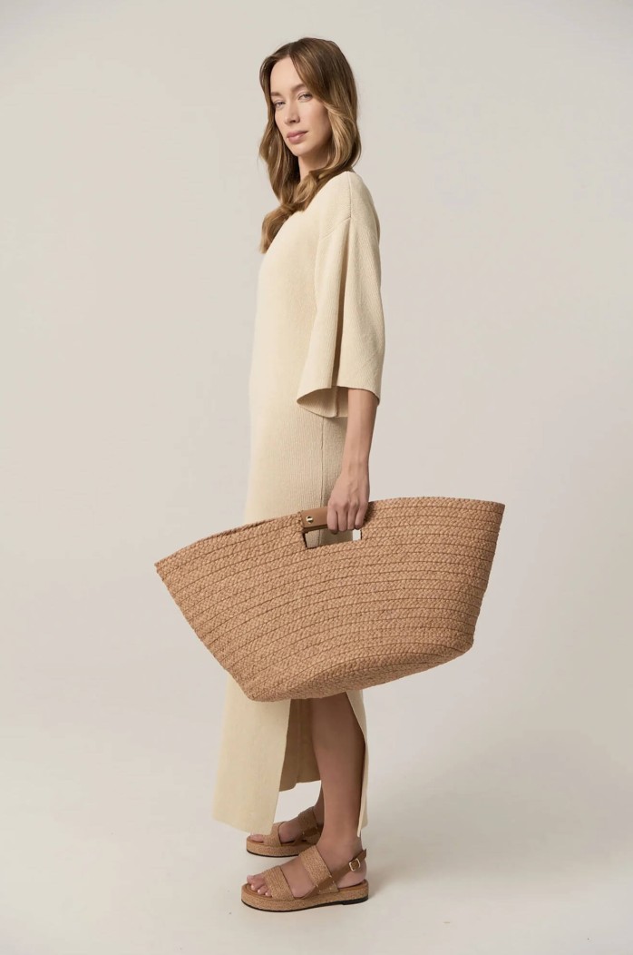 Helen Kaminski leonor foldable raffia  tote bag