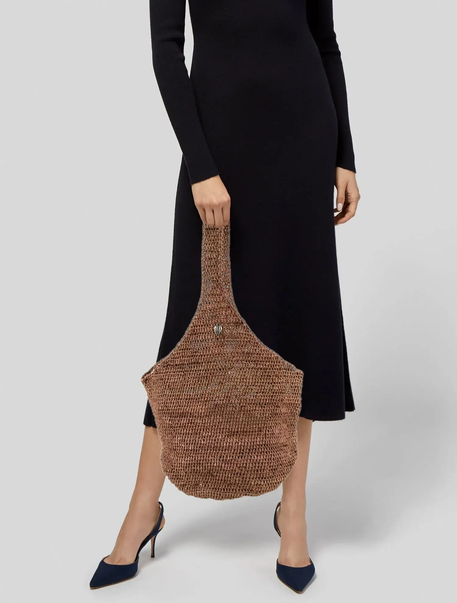 Helen Kaminski brown straw raffia bag