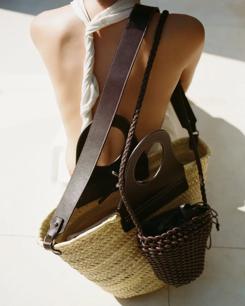 Hereu raffia straw tote bag