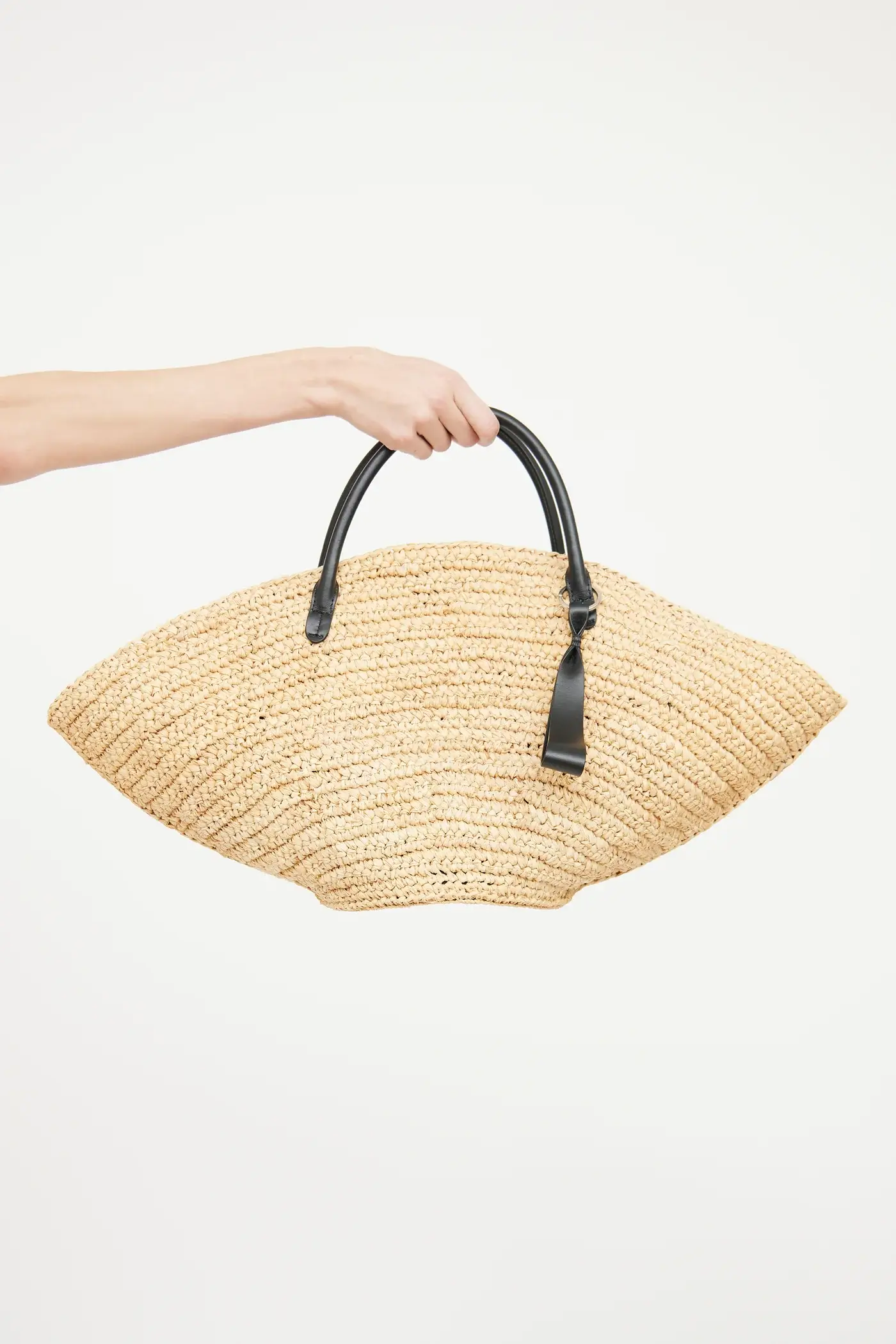 Jil Sander woven raffia sombrero bag