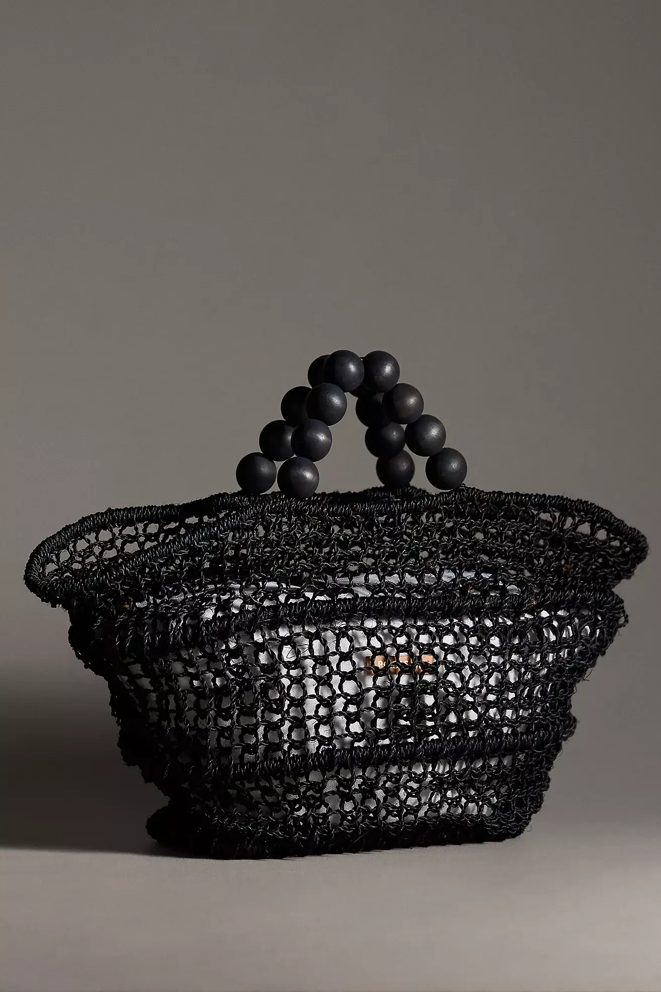 Poolside black straw tote bag