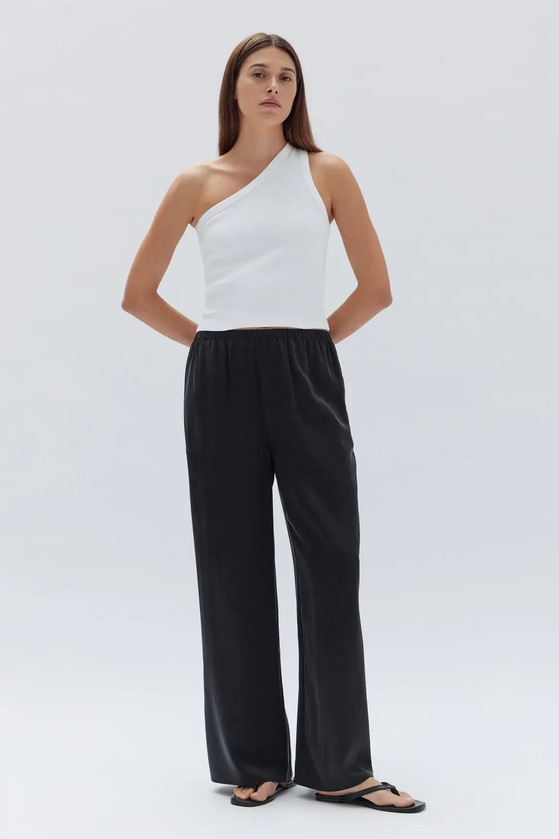 Assembly Ena black silk pants