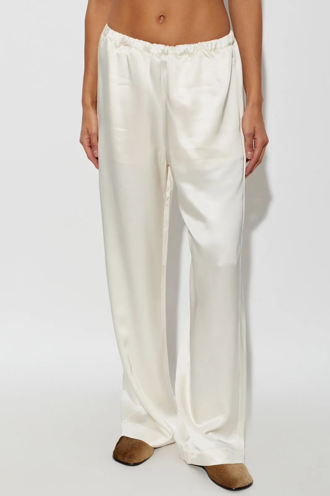 Rohe cream loose fit satin silk pants