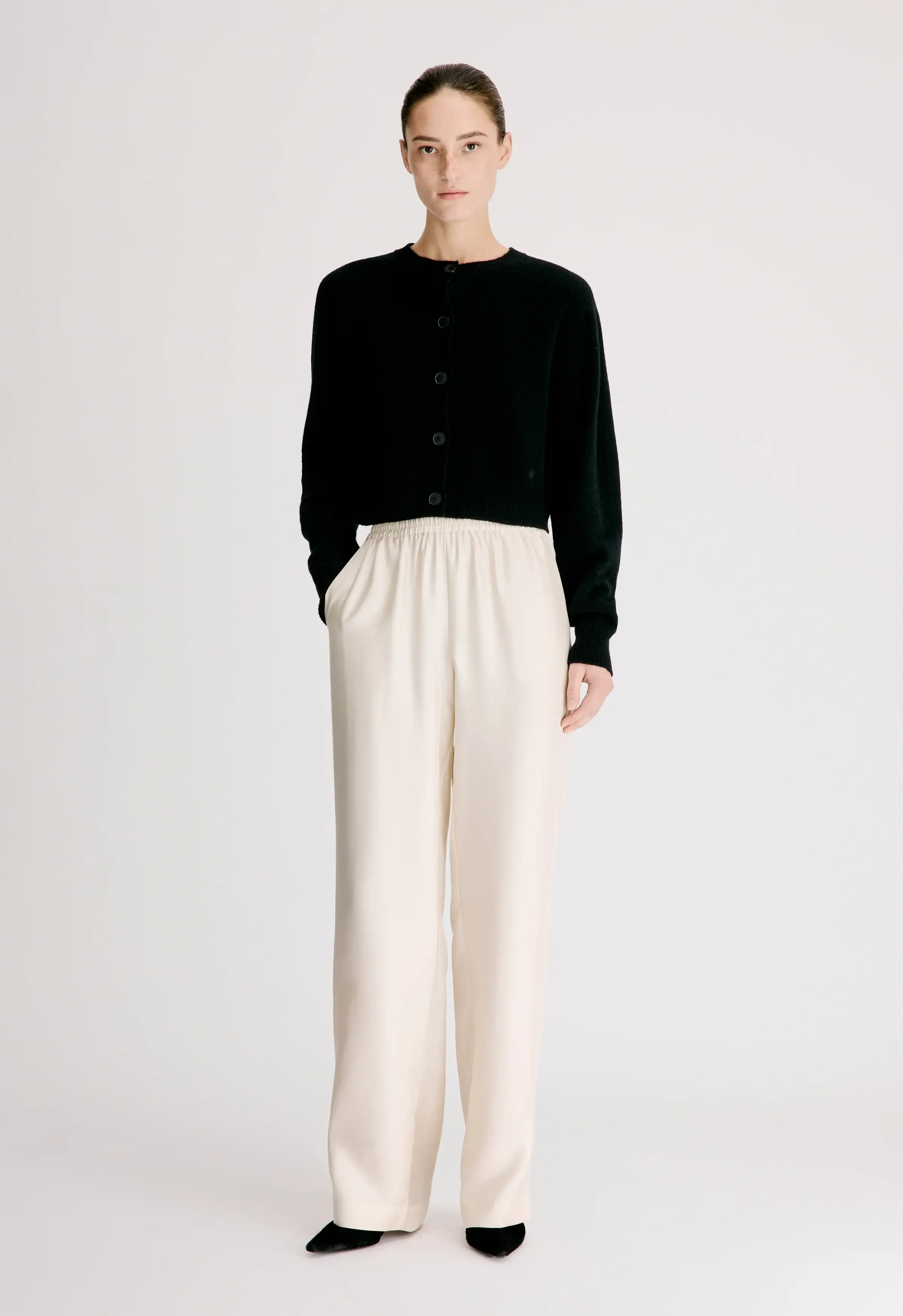 Loulou De Saison Alera ivory silk pants
