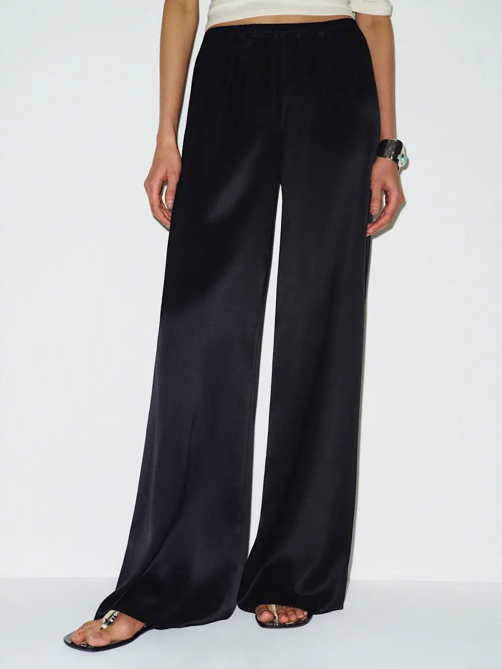 Reformation black celine silk pants