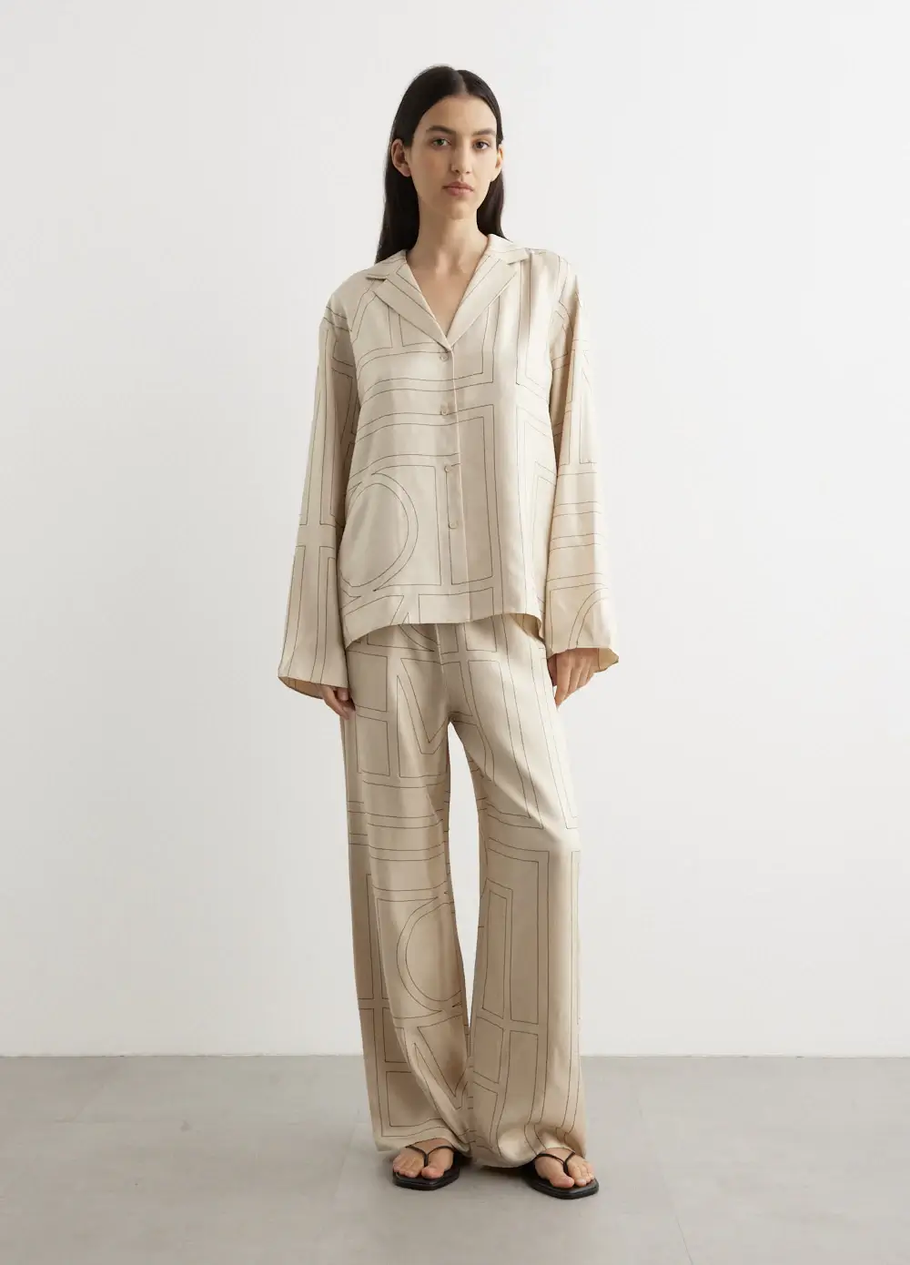 Toteme monogram silk pants