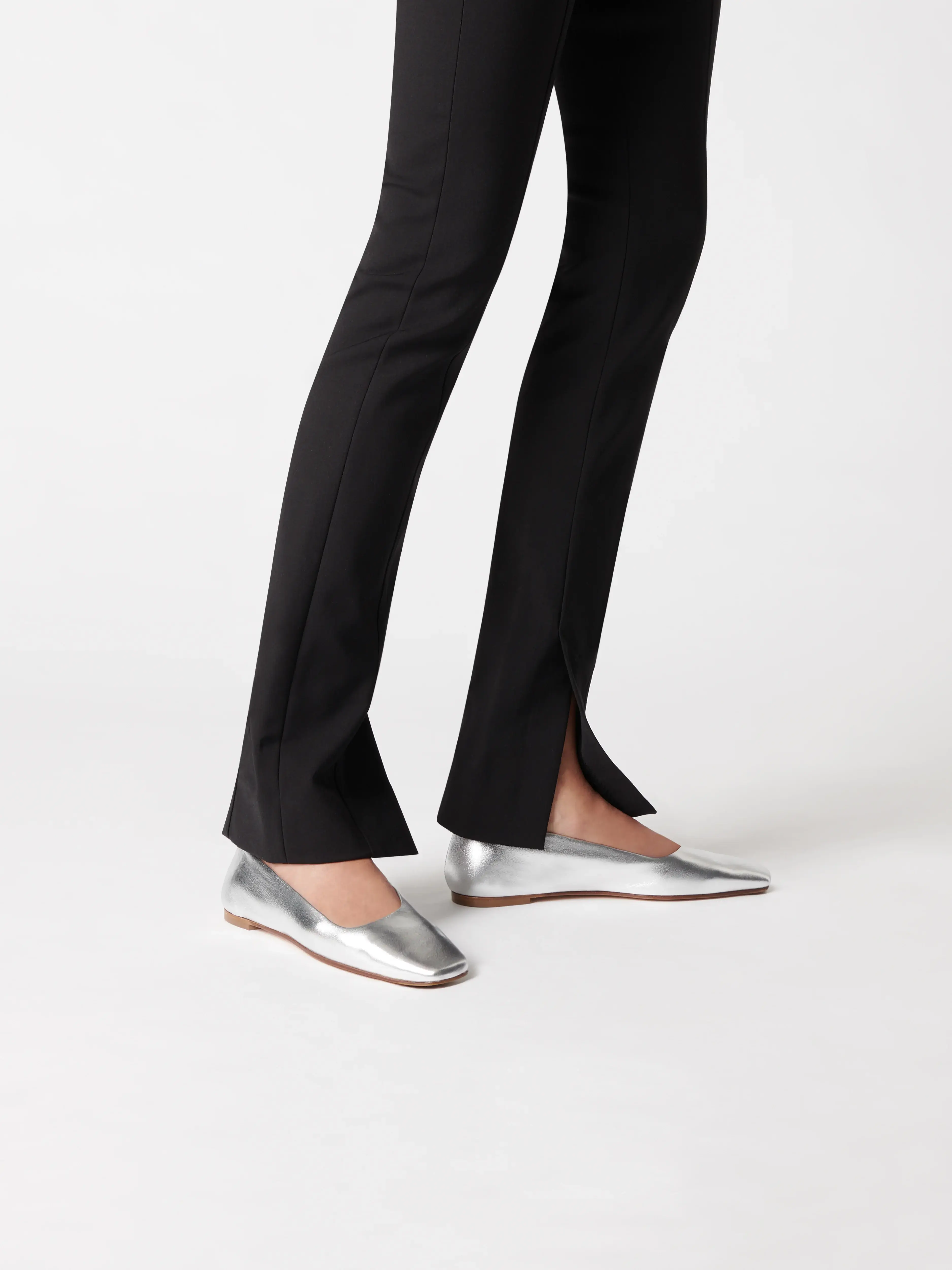 Aeyde Ida silver ballet flats