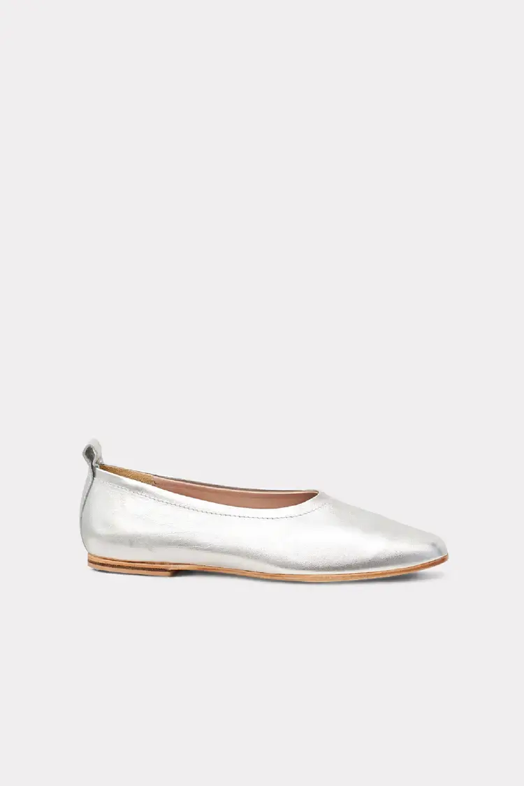 Essen silver ballet flats