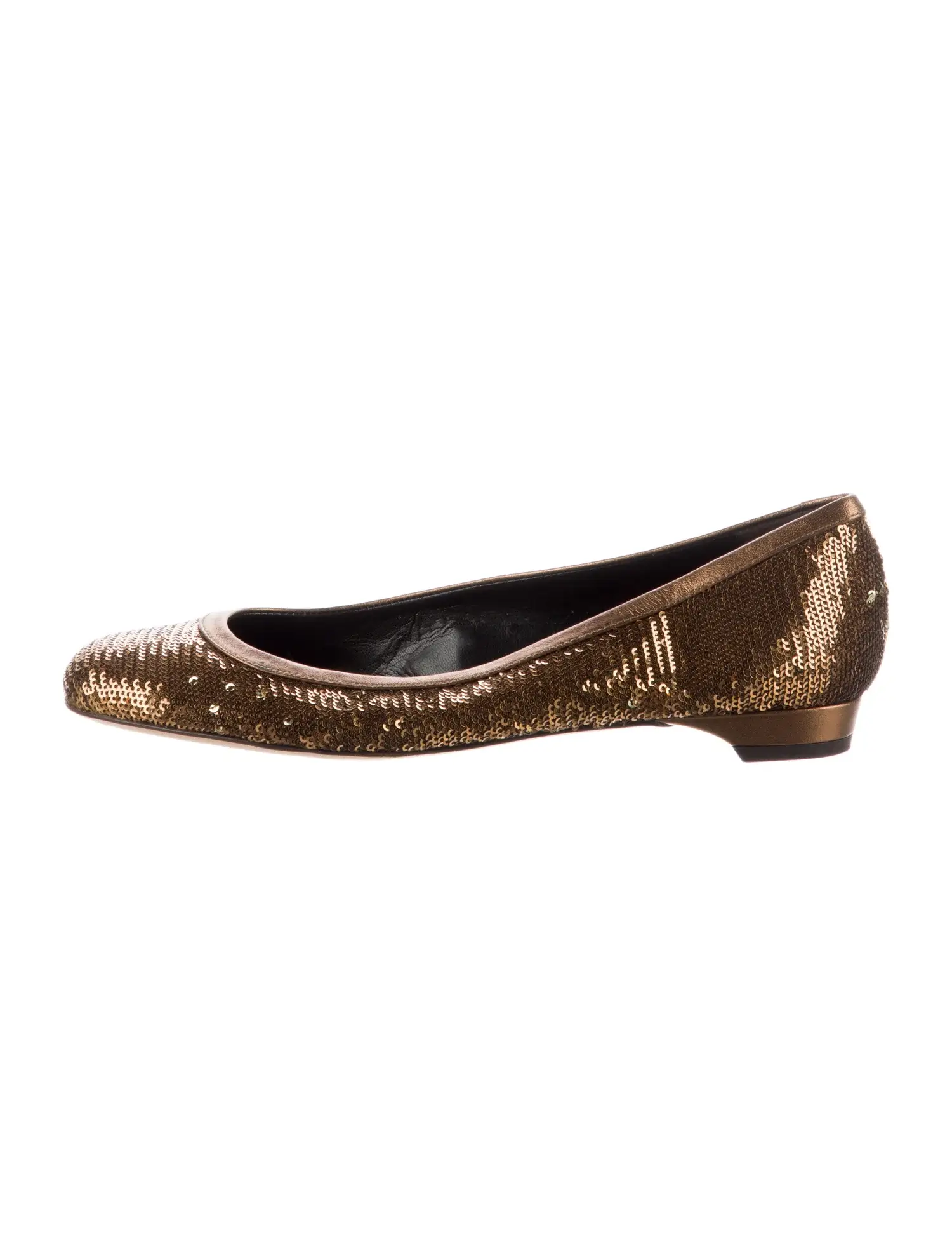 Stuart Weitzman gold ballet flats
