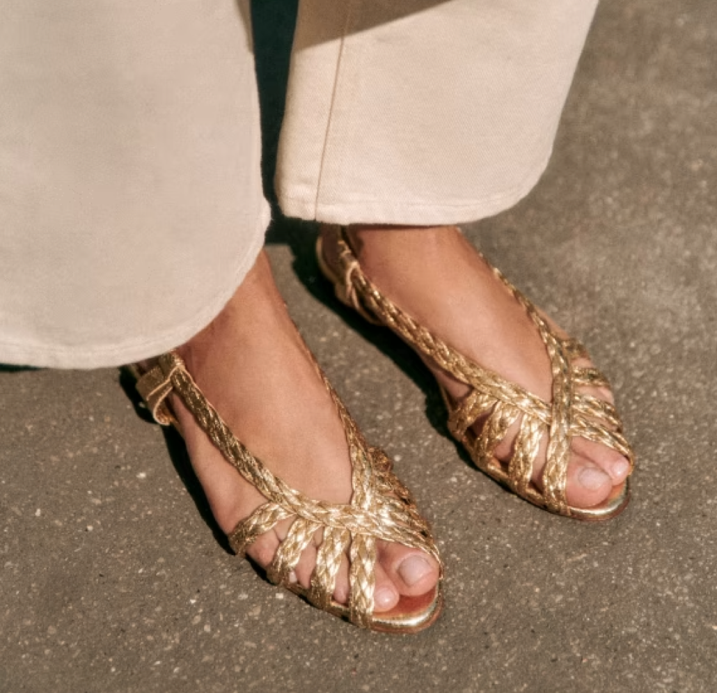 Sezane natacha gold sandals