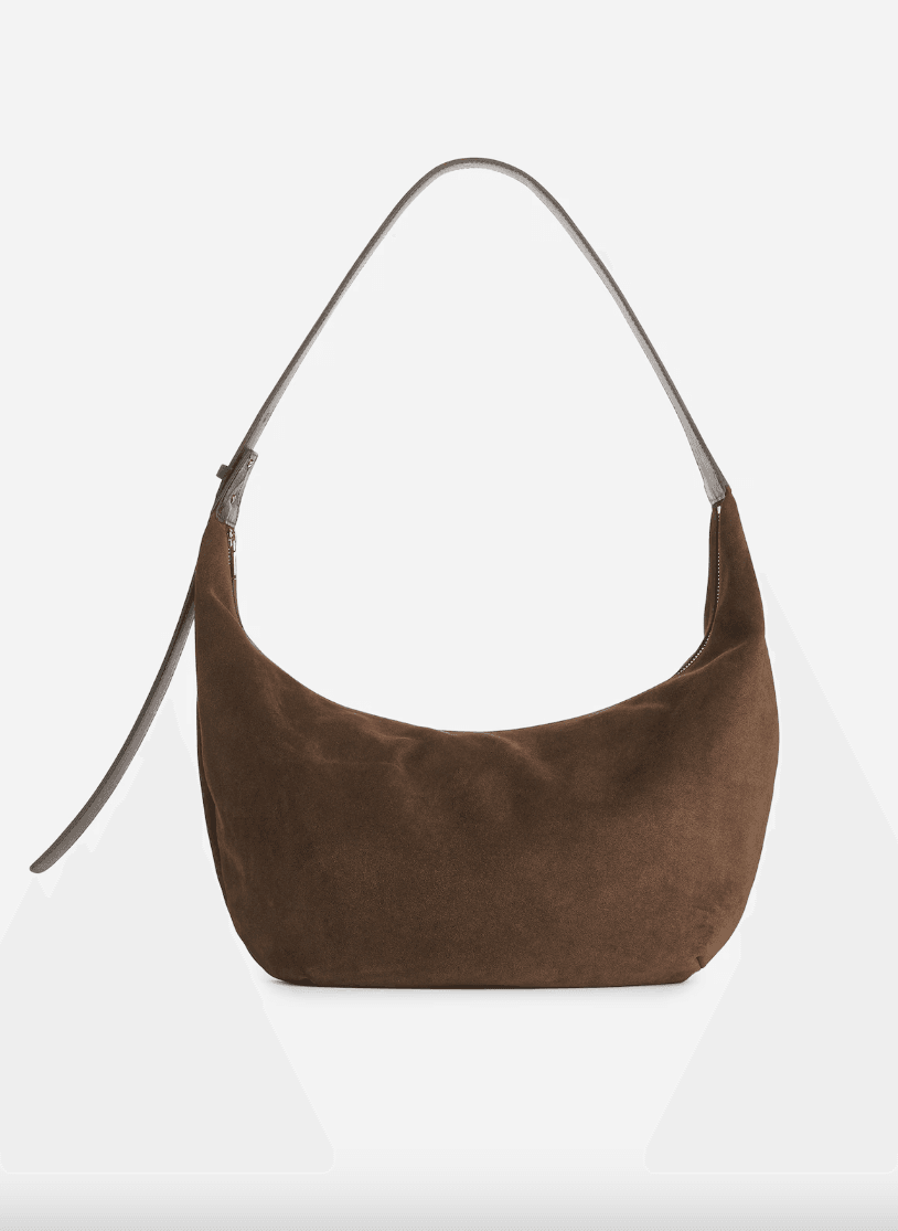 Arket brown suede shoulder bag