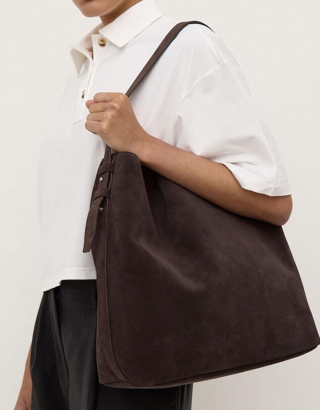 Assembly Label brown suede tote bag