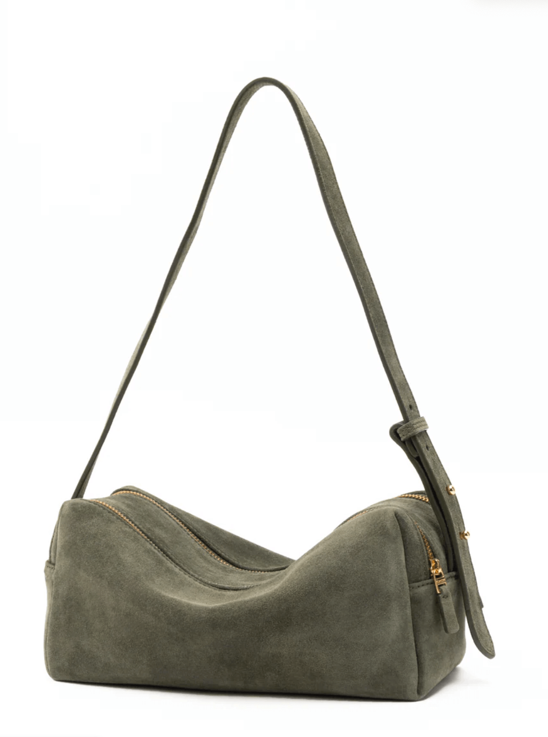 Elleme khaki Trousse suede bag
