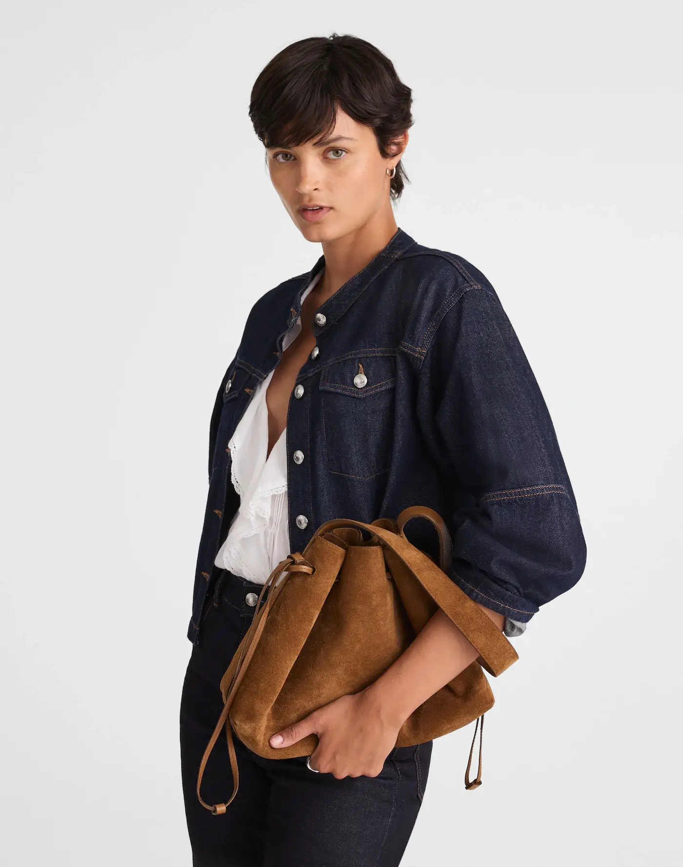 Madewell brown suede shoulder bag