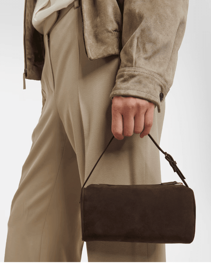 The Row 90s suede shoulder bg