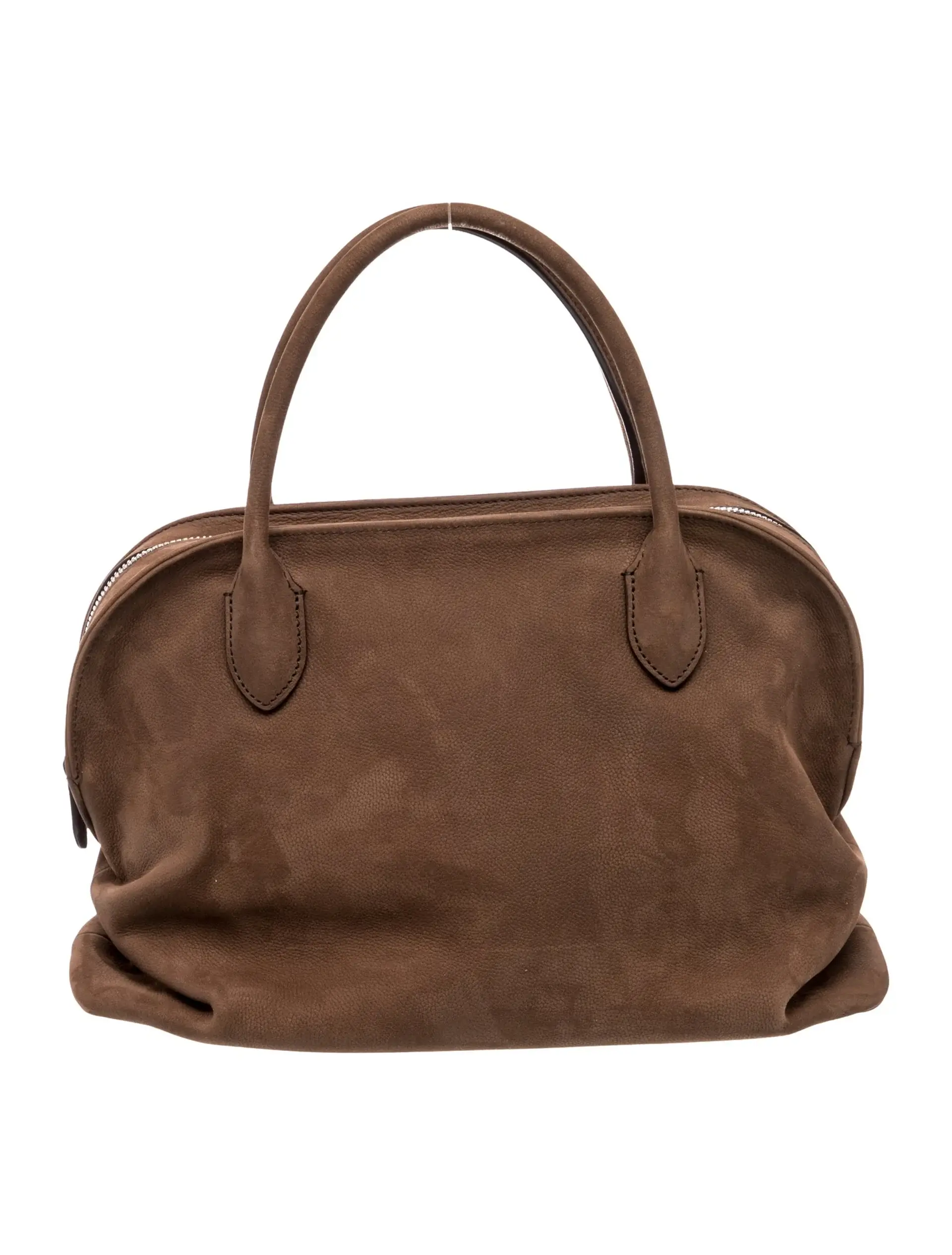 The Row Agnes suede bag