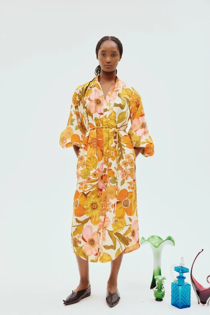 Alemais floral shirt dress