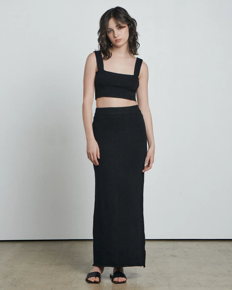 Bare by Charlie knit skirt and crop top