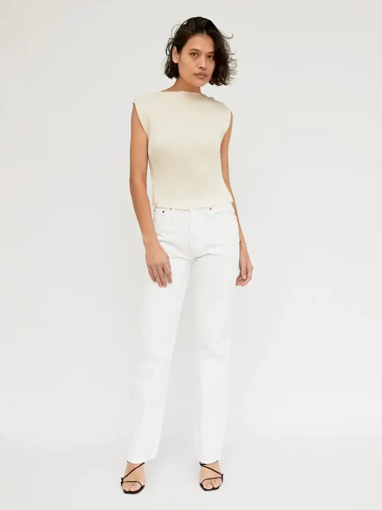 St Agni Pleated cream top from The Undone