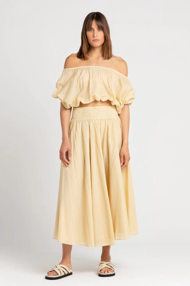 Unikspace maxi skirt and off shoulder top