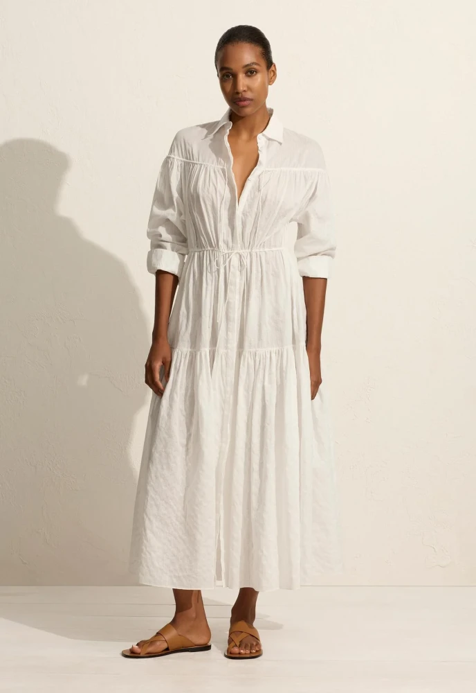 Matteau white maxi shirt dress
