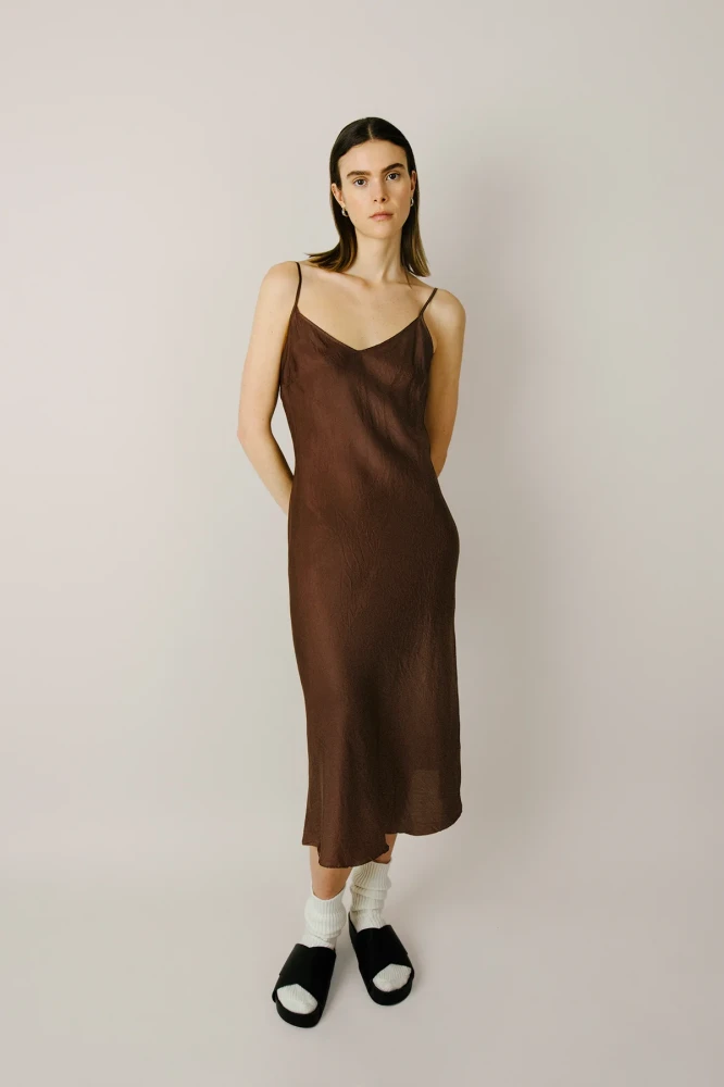 Organic by John Patrick brown slip dress