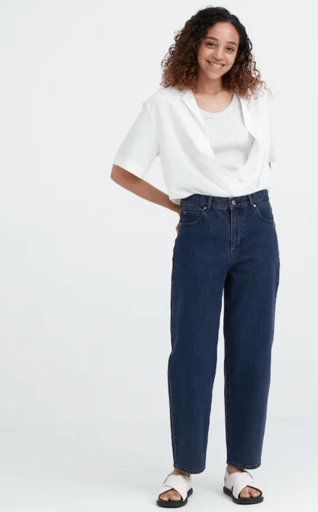 Uniqlo white shirt and jeans