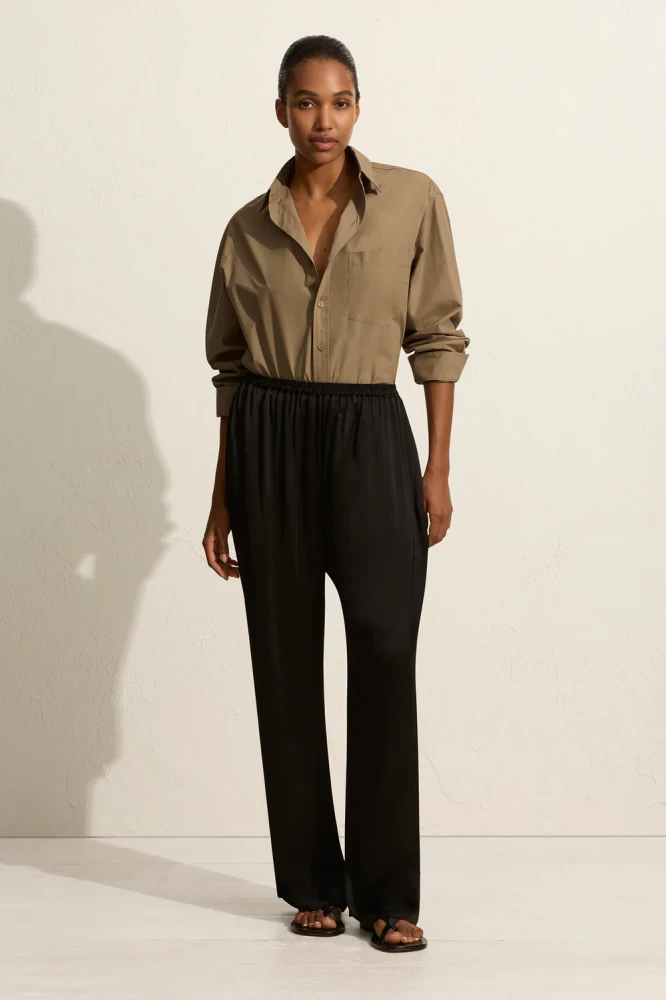 Vahst store olive shirt and black silk pants