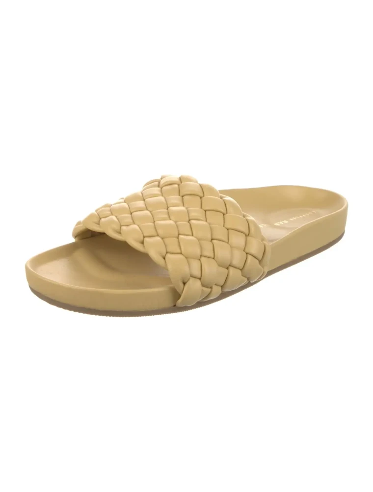 Loeffler Randall leather braided slides sandals